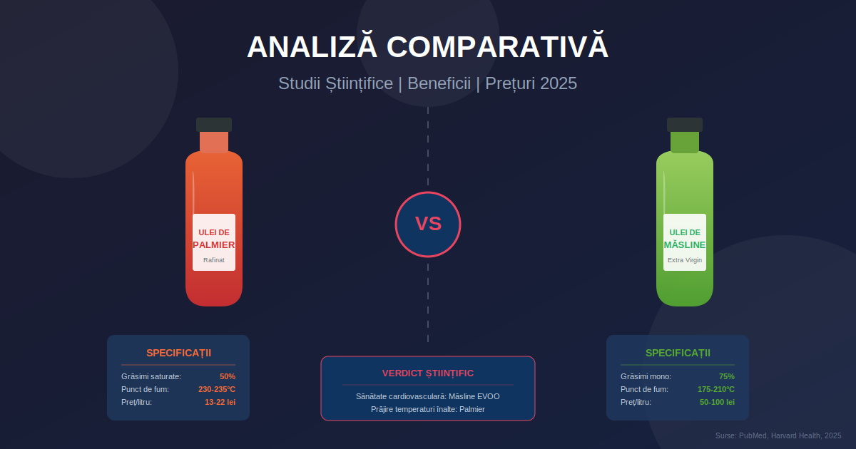Ulei de Palmier vs. Ulei de Măsline: Analiză Comparativă Bazată pe Studii Științifice